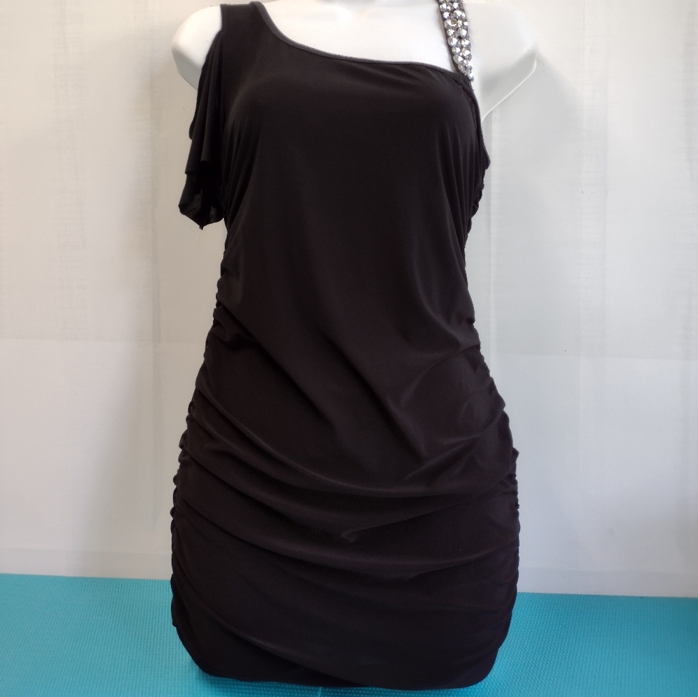 NEW Carpe Diem One Shoulder Ruched Party Mini Dress Size M - Picture 4 of 13